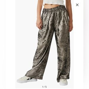 Free People High Fi Metallic Wide Leg Pants, XS